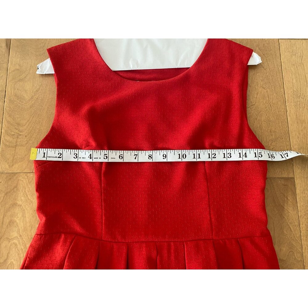 Vanessa Red Fit And Flare Pleated Red Dress Size 42 (US Size 10) - Picture 5 of 7